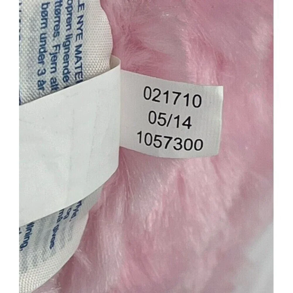Build A Bear Pink Cuddles Teddy Heart Nose Swirly Fur Plush 16